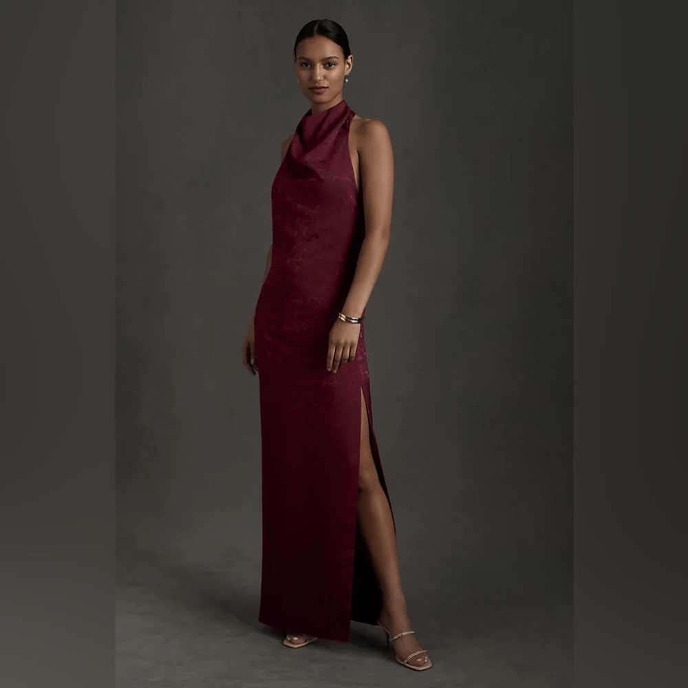 Anthropologie Fame and Partners Chrisley Jacquard
Halter Dress